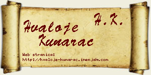 Hvaloje Kunarac vizit kartica